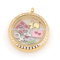 2015 Beautiful Double Red Heart letter floating charms for Glass Floating Lockets